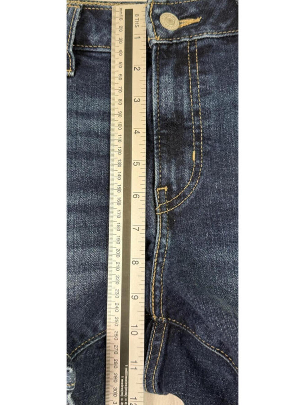 Levis A-Line Denim Shorts Dark Blue Size 28 Women's Classic 5-Pocket - Picture 9 of 10